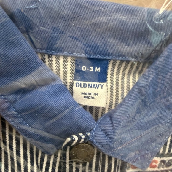 Railroad Stripe Twill Snap Jacket Baby Loose Collared Ice Cream Pocket NWT - Picture 13 of 14